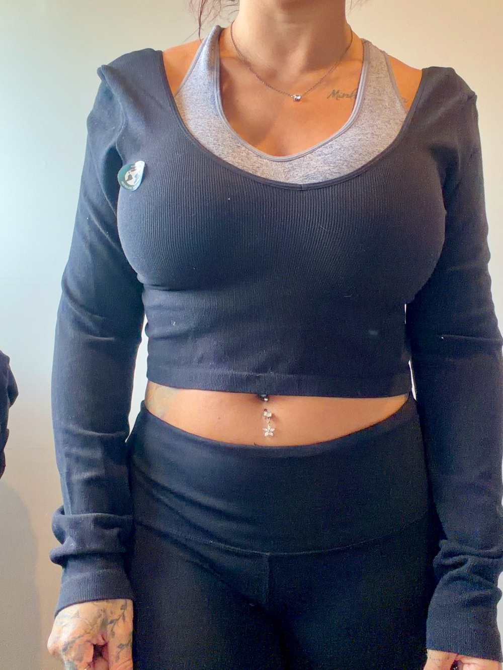 Aeropostale Convertible Top NWT Black Long Sleeves Crop Top Womens XL
